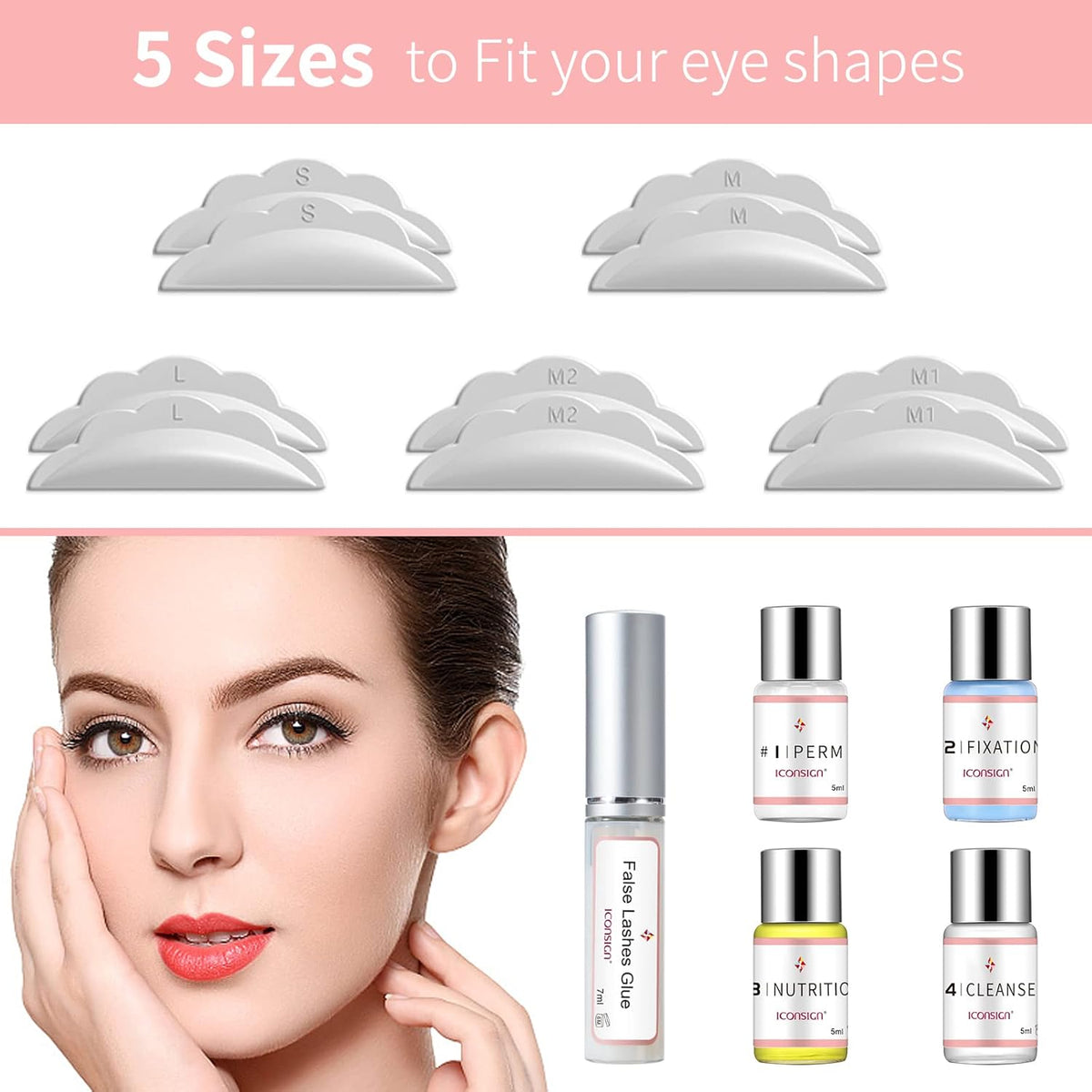 ICONSIGN 2025 Upgraded Lash Lift Kit, Professional Semi-Permanent Curling Eyelash Perm Kit Suitable