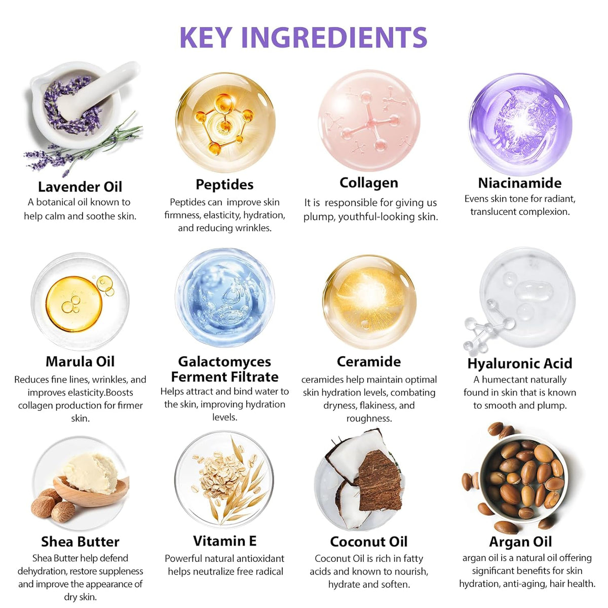 Lavender Face Sheet Mask Pack, 55Pcs Skin Care Kit for Women, Overnight Collagen Mask, Gel Lip