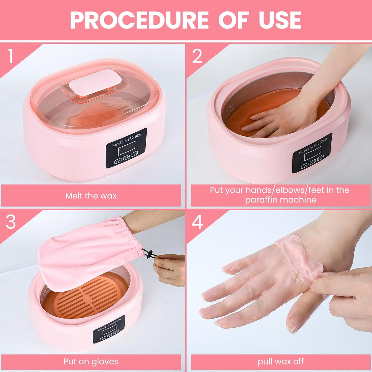 Paraffin Wax Machine for Hand and Feet - 3500ml Hot Wax Hand Wax Machine with 6 Pcs Paraffin Bath