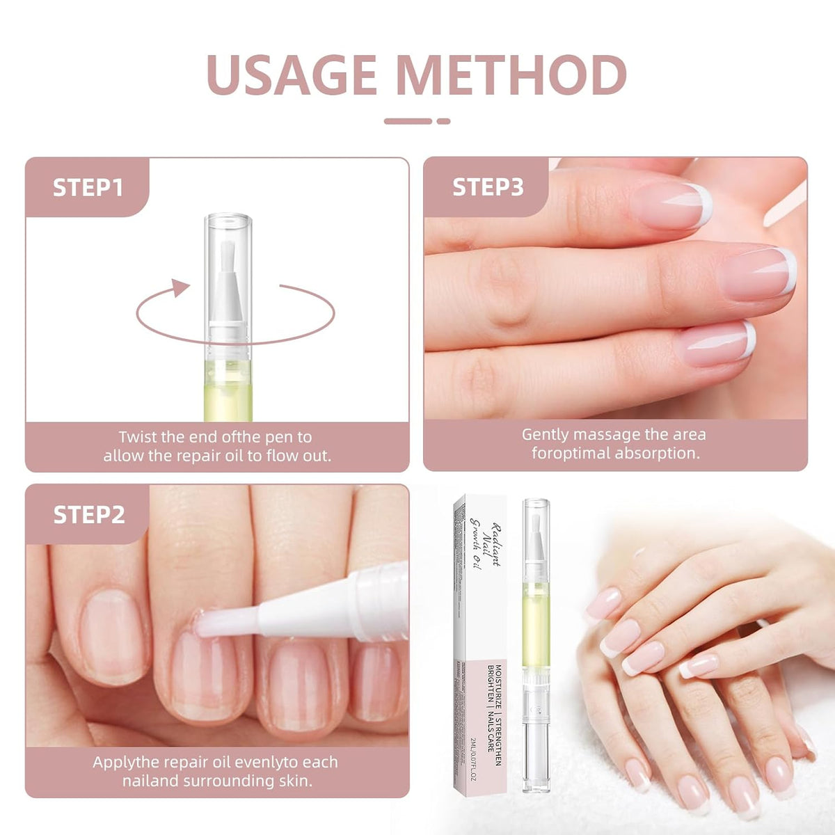 Rejuvenation Nail Growth Pen,Radiant Nail Growth & Strengthening Oil Pen with Cuticle Care and
