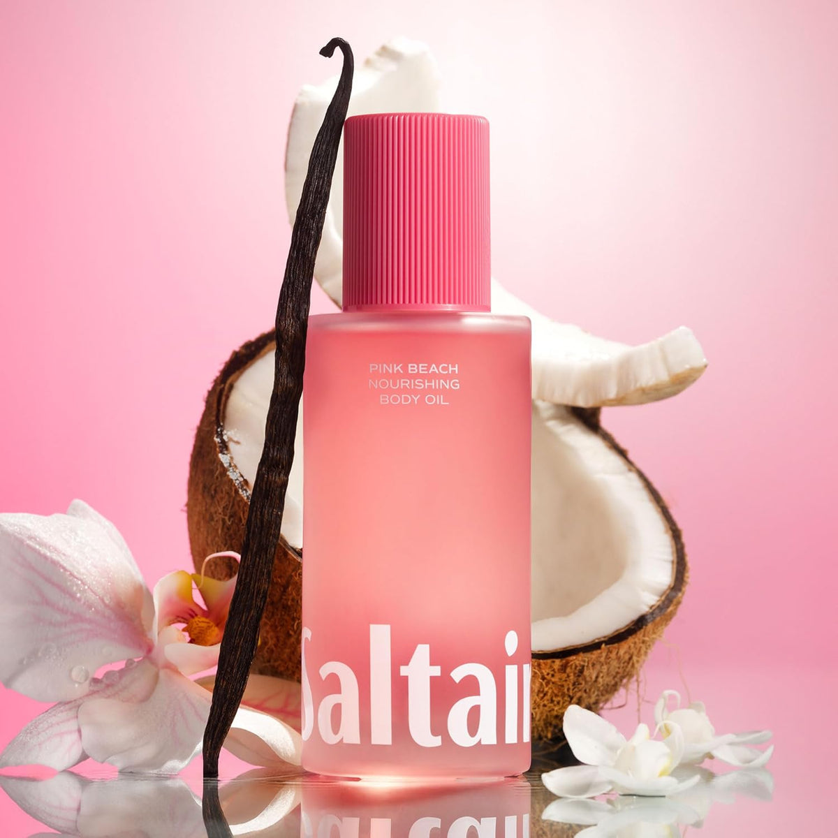 Saltair Body Oil. Luxurious Pink Beach After Shower and Bath Oil Moisturizer for Women. Botanical