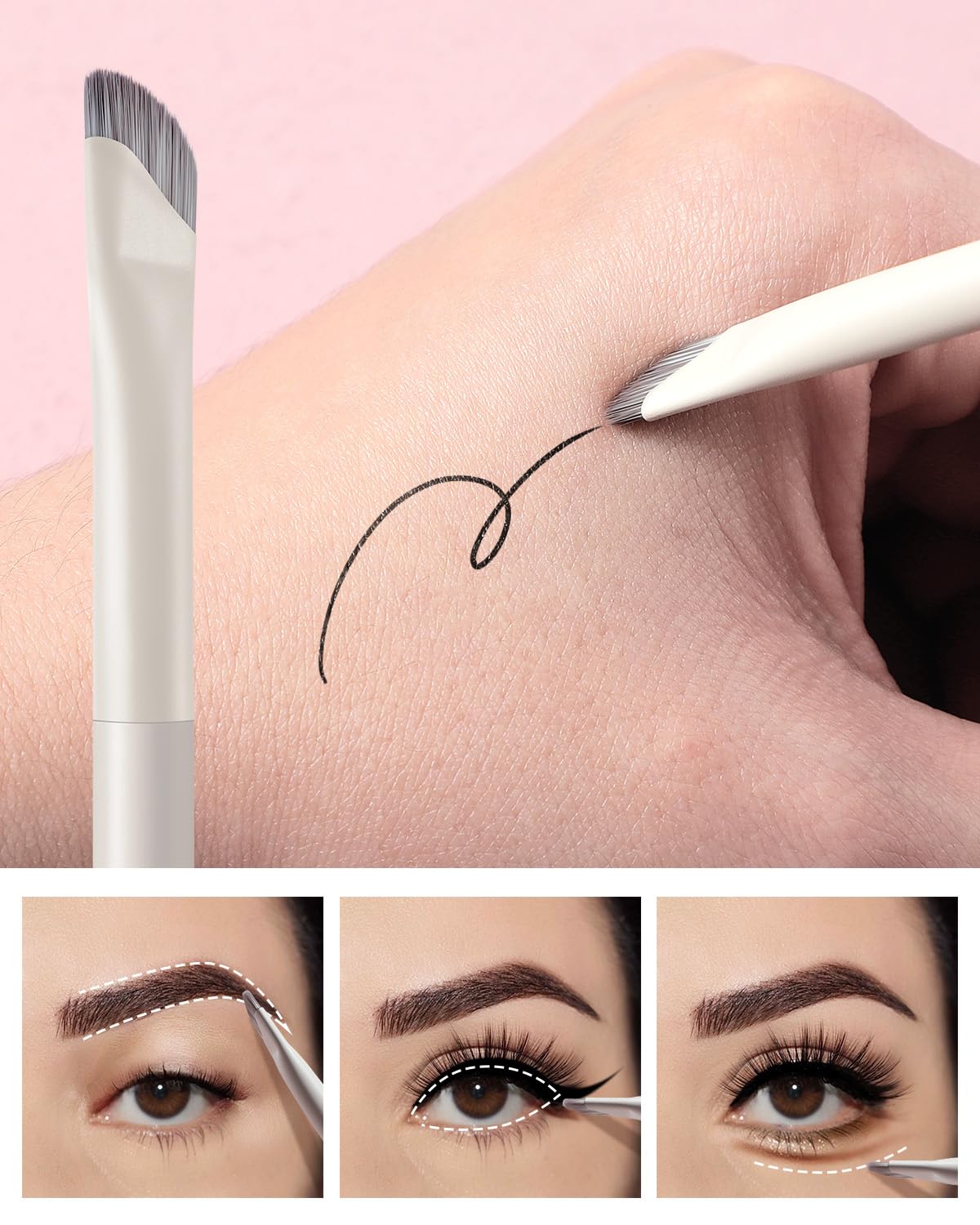 EIGSHOW Dual-Ended Precision Eyebrow Brush and Comb for Eyeliner Lining, Sculpting Brows