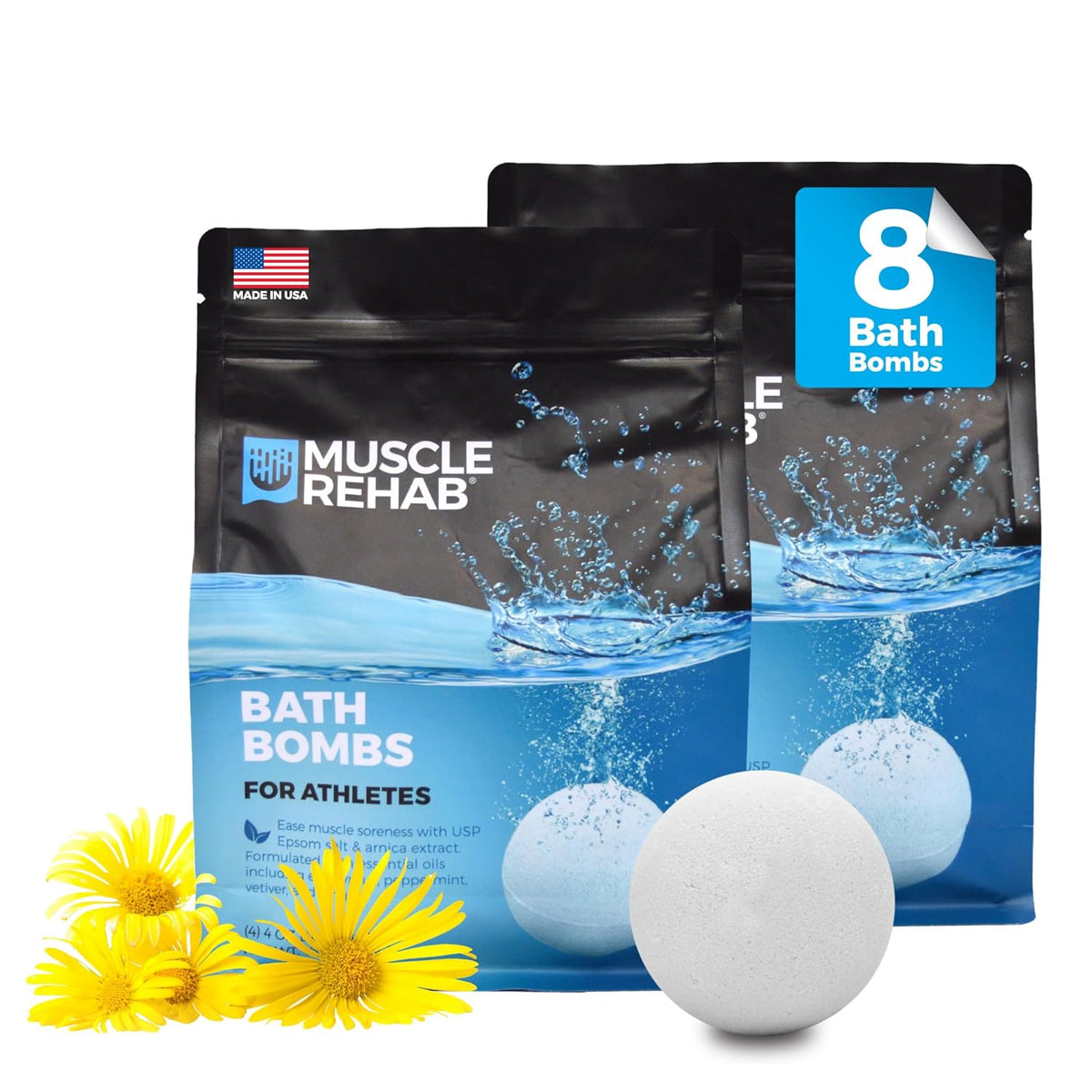 Magnesium Epsom Salt Bath Bombs - Fast-Absorbing Muscle Soak for Post-Workout Recovery - Bath Bombs