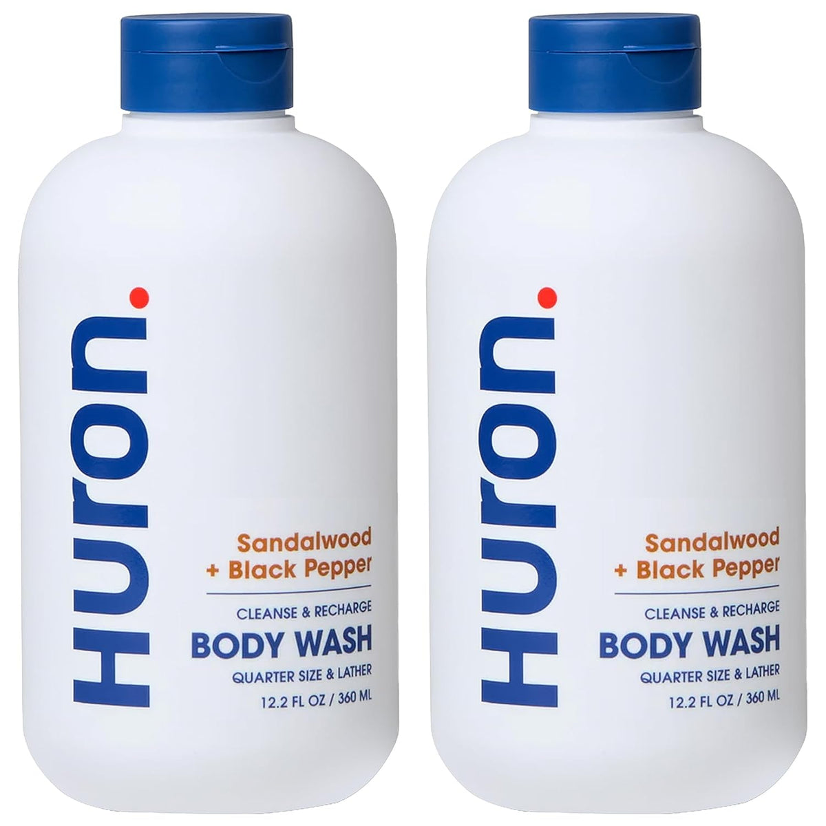 Huron Men’s Moisturizing Body Wash - Clean & Woody Scent of Sandalwood, Black Pepper, Cedarwood, &