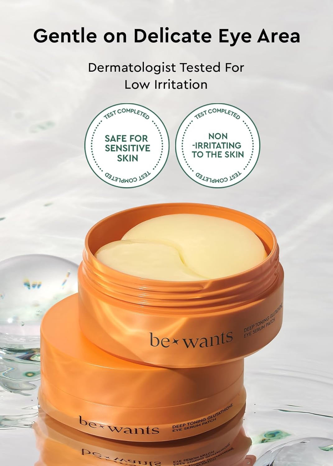 Bewants Hydrogel Eye Patches with Deep Toning Glutathione, 60 Patches, Under Eye Masks for