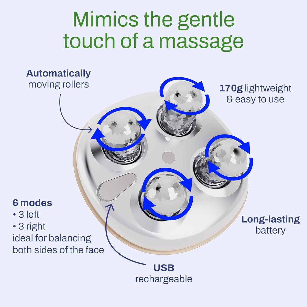 Microcurrent Facial Device, Face Massager Tool, Eye and Neck Massager, Face Roller, Beauty Tools