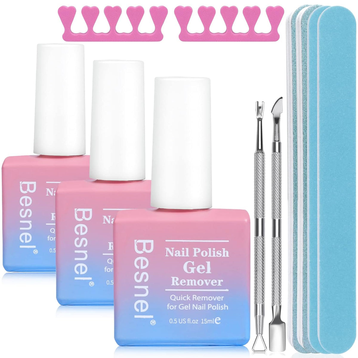 Gel Nail Polish Remover 3 Pack Professional Gel Polish Remover Non-Irritating Quick Easy,Gel