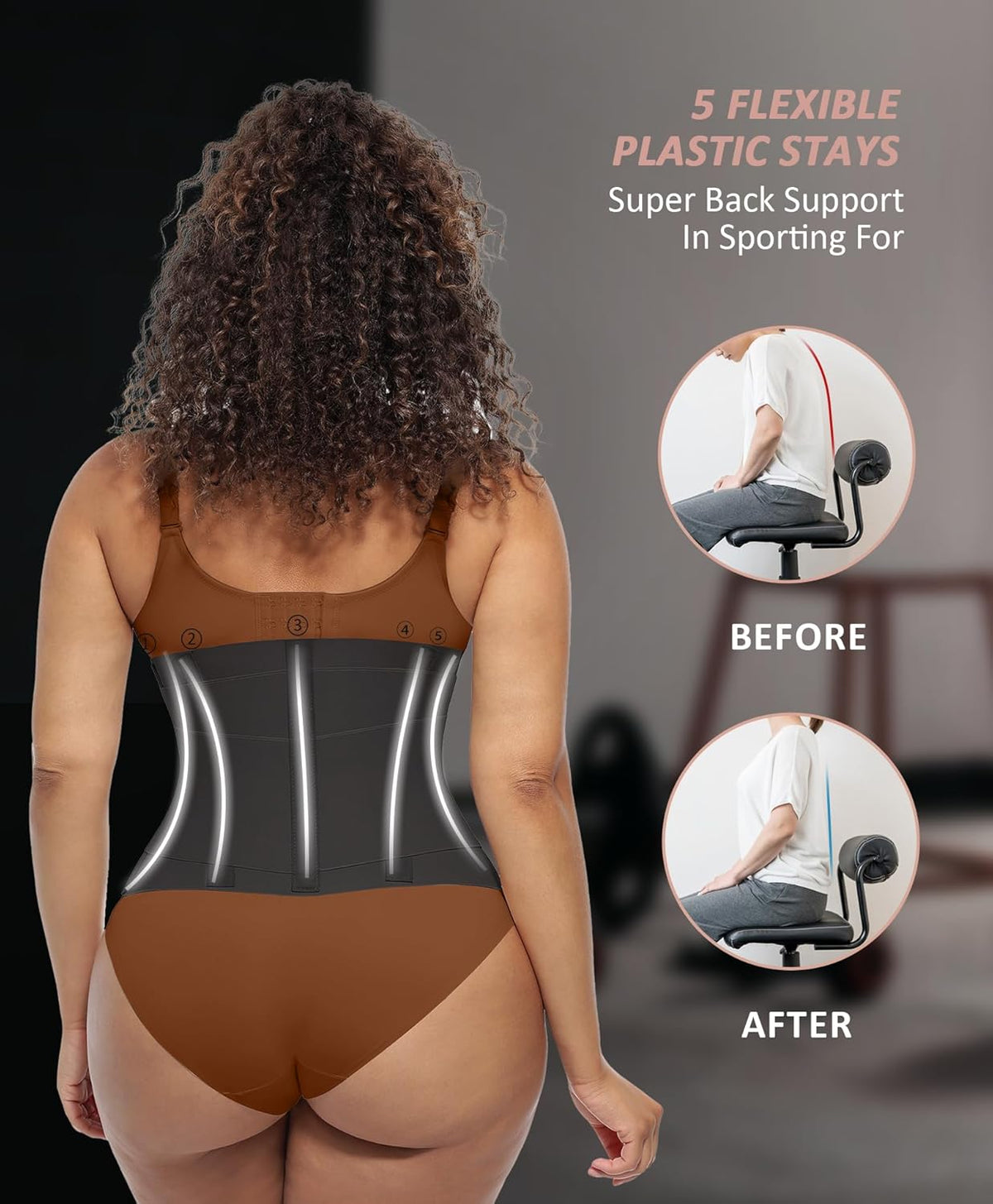 FeelinGirl Waist Trainer Belt Waist Cincher Trimmer Ab Belt Tummy Control Body Shaper with Triple