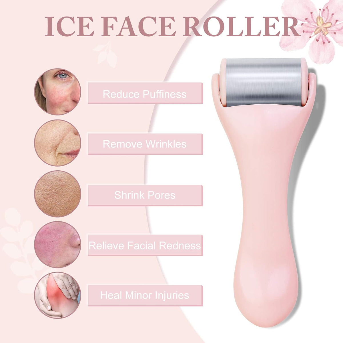Ice Roller for Face and Eye 2 Pcs,Face Roller Skin Care for Puffiness,Migraine,Pain Relief,Eye