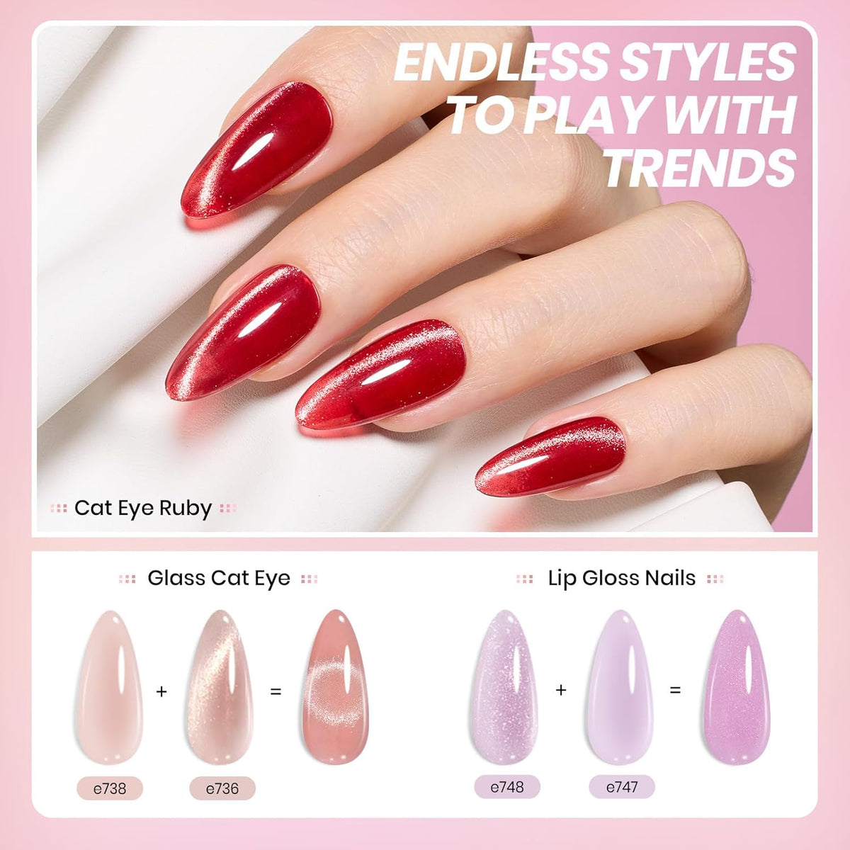 Beetles Jelly Gel Nail Polish Set, 53PCS 36 Colors Jelly Pink Milky White Red Black Blue Green