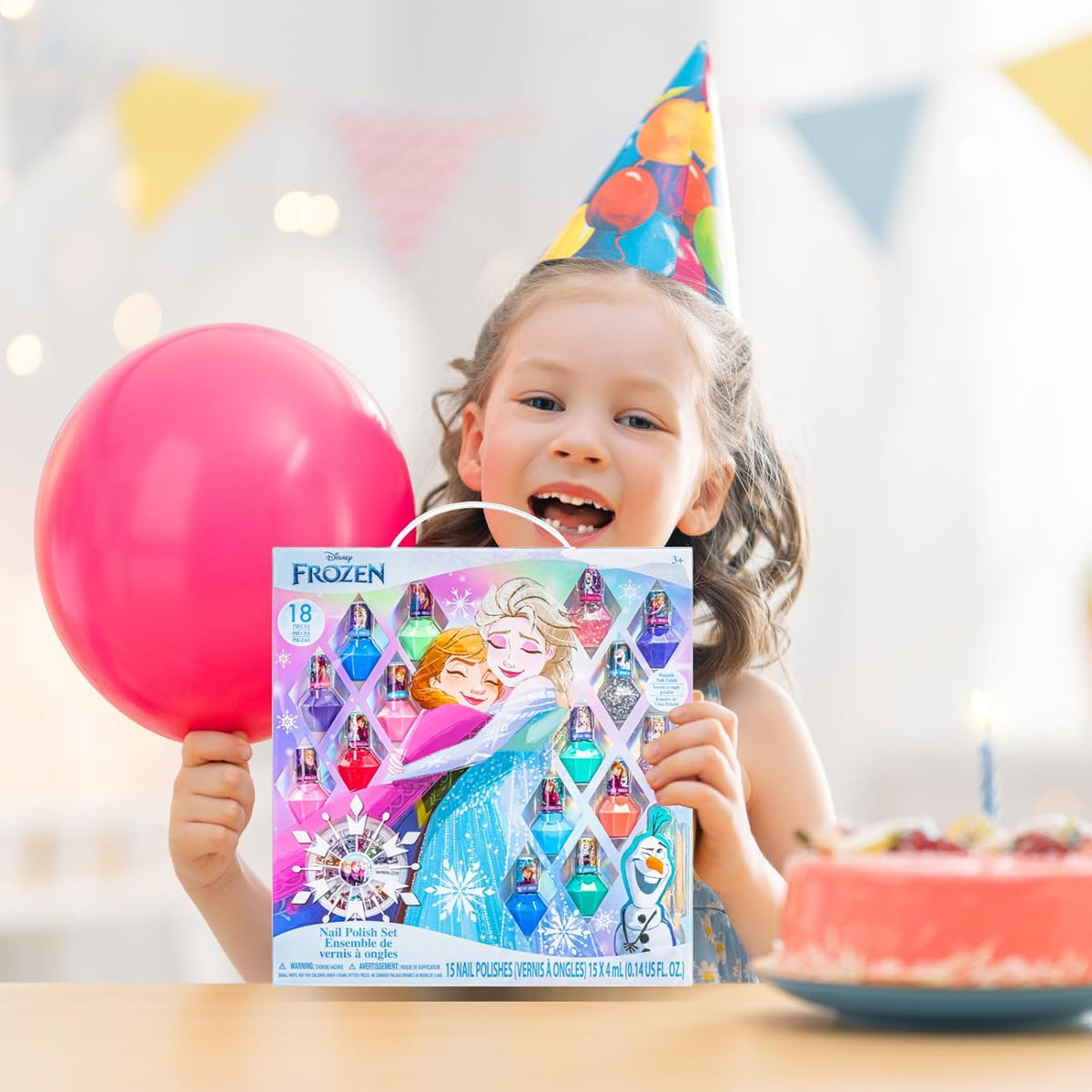 Townley Girl Disney Frozen Non-Toxic Peel-Off Nail Polish Set with Shimmery and Opaque Colors with