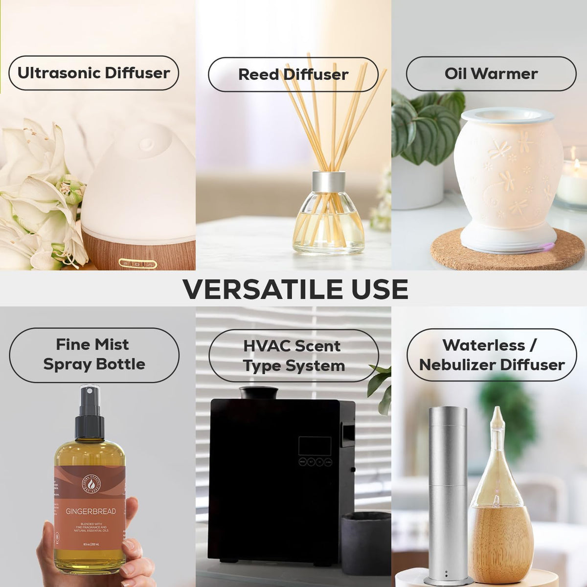Aroma Country Gingerbread Diffuser Oil - Luxury Essential Oils for Diffuser Refill & Air Freshener