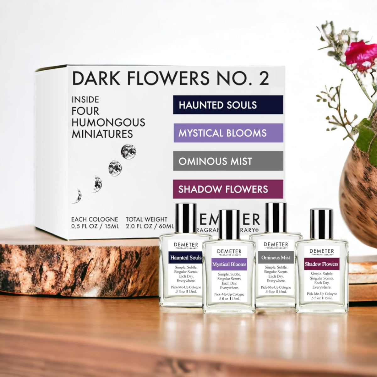 DEMETER Dark Flowers No. 2 Humongous Miniature Set of 4 Colognes, Haunted Souls - Mystical Blooms