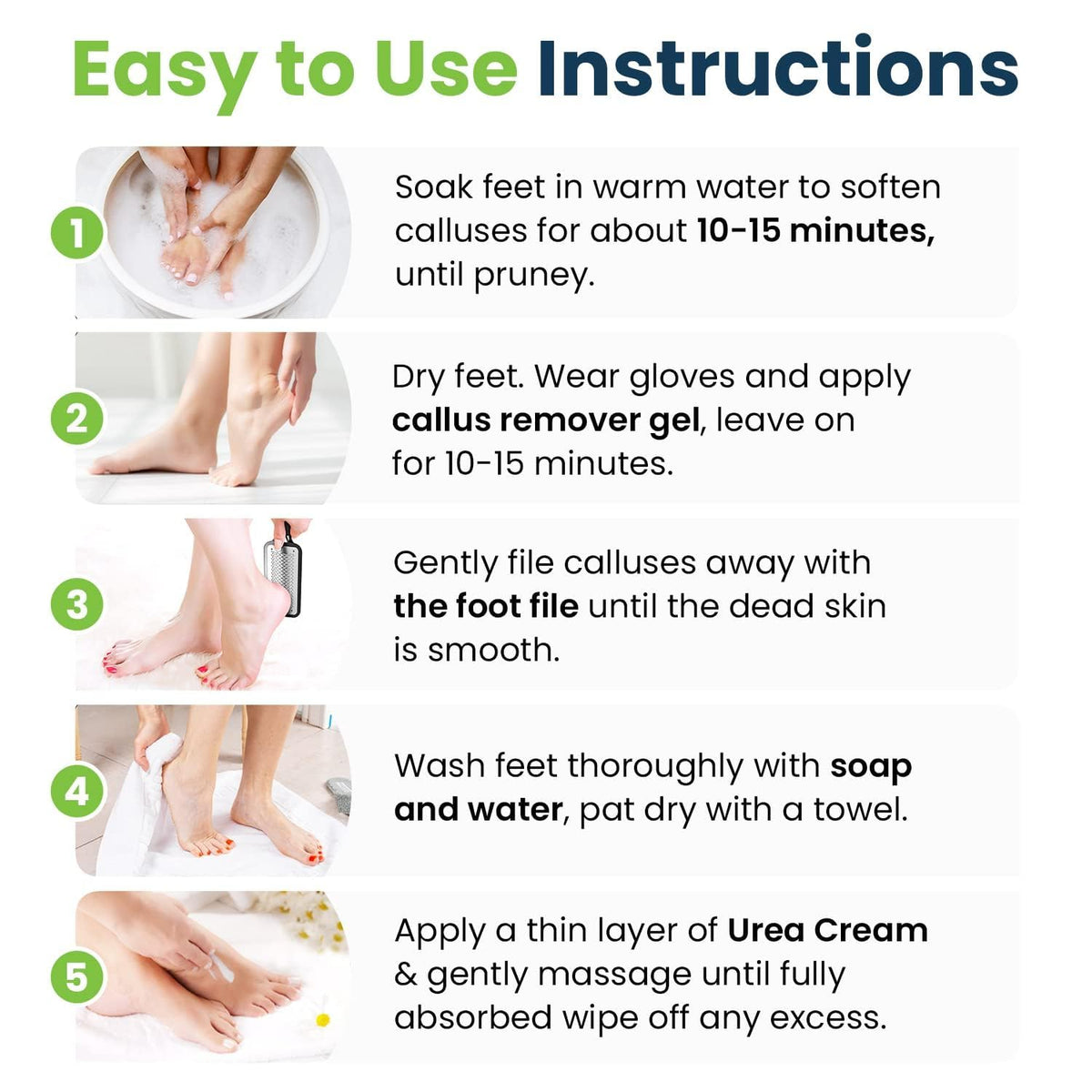 FOOT CURE Exfoliator & Callus Remover Pedicure Set – Care Kit Includes File for Dead Skin, Tea Tree
