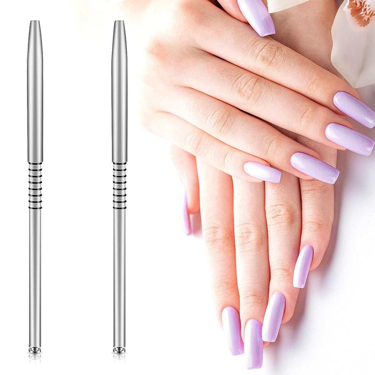 2 Pack 3D Nail Art Brush for Acrylic, Kolinsky Acrylic Nail Brushes Set, Nail Lining Brush Nail