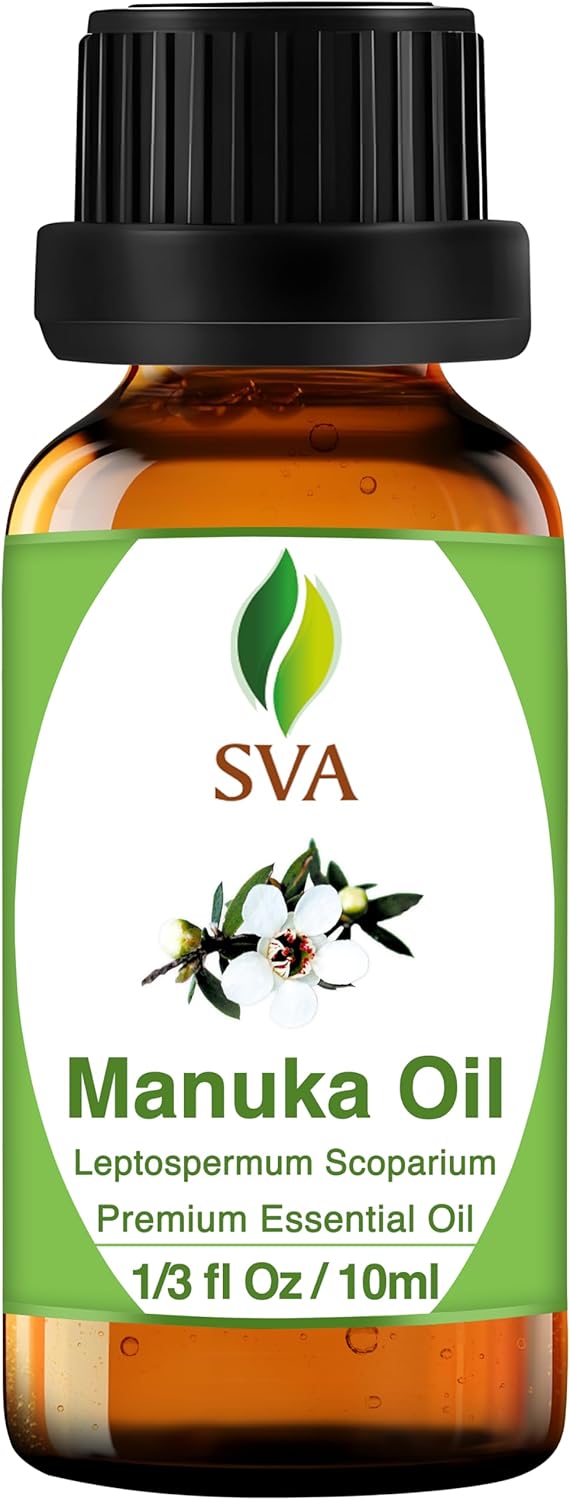 SVA Manuka Essential Oil – 1/3 Fl Oz – 100% Natural Manuka Oil - for Diffuser, Hair Care, Face