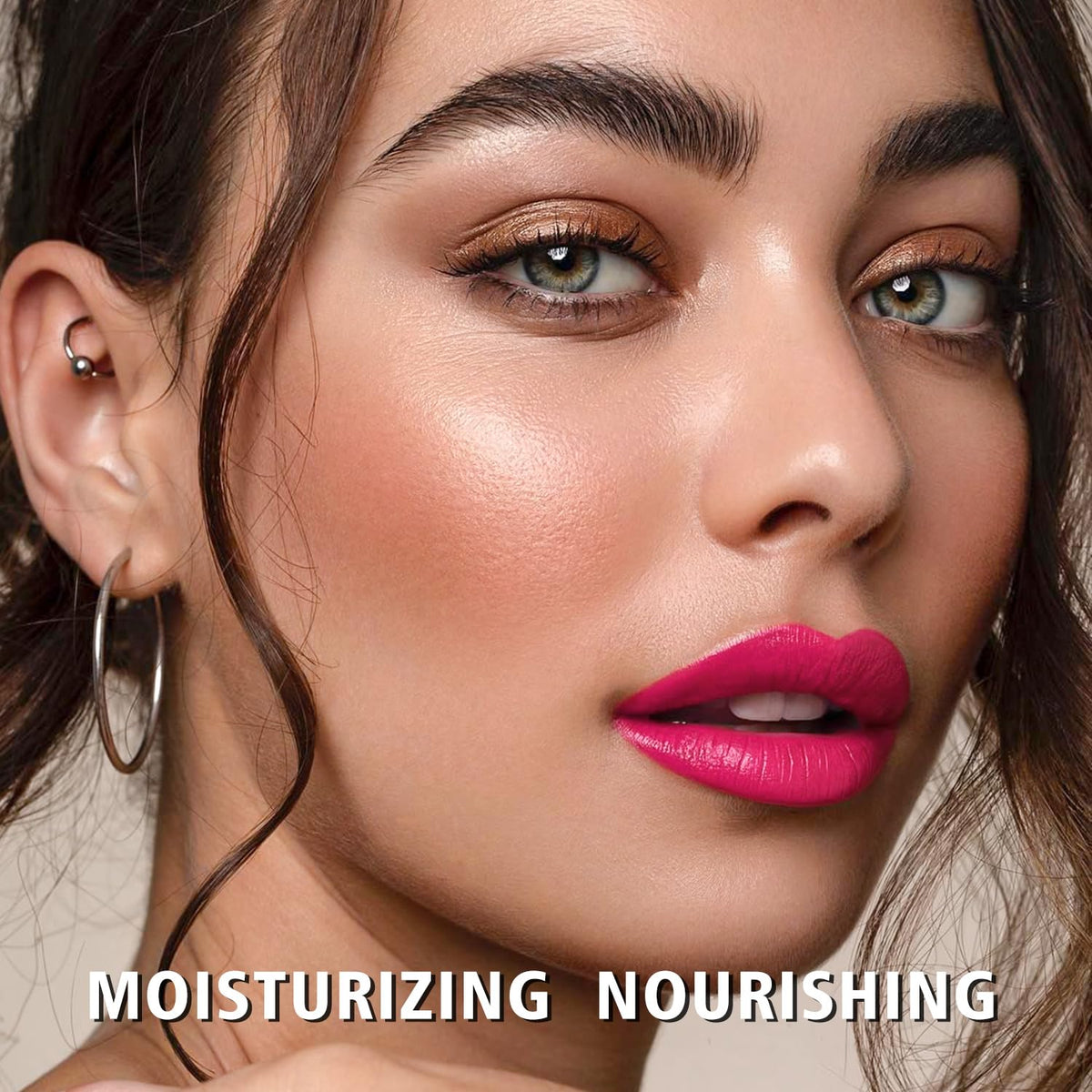 MAKI YIKA Moisture Hot Pink Lipstick for Women Hydrate Lip Balm for Dry Cracked Lips Weightless