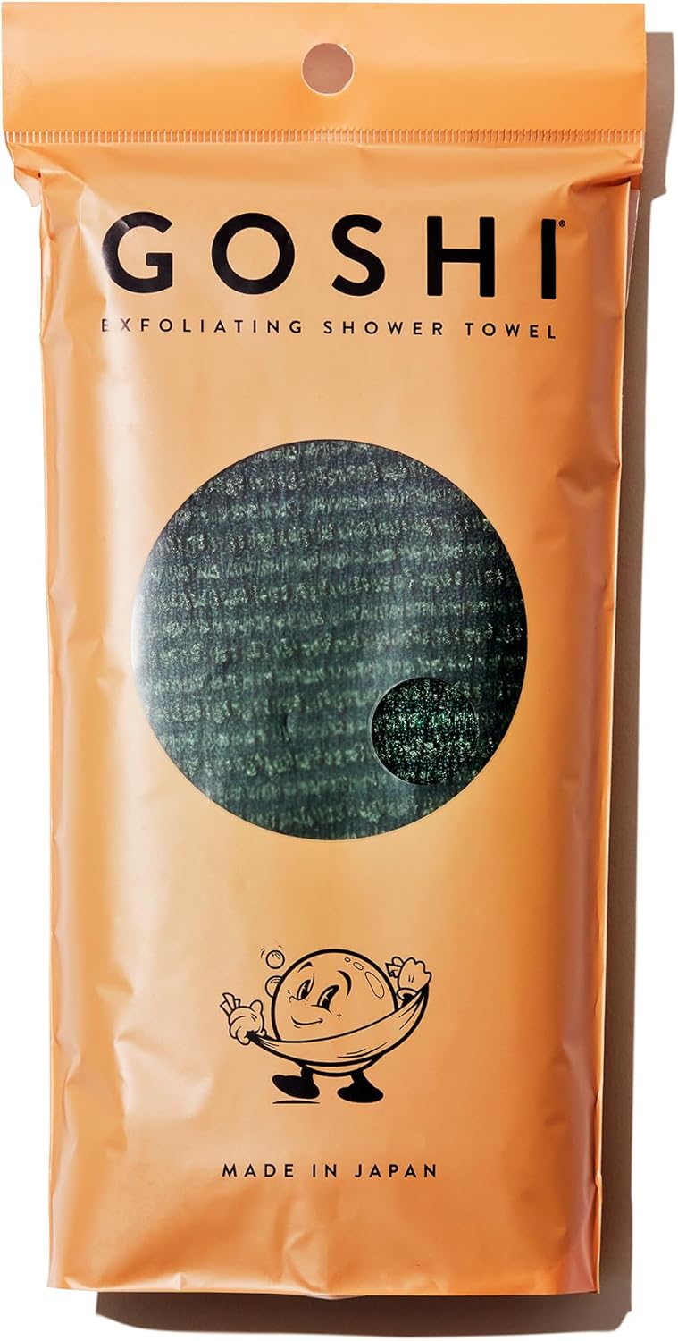GOSHI Exfoliating Shower Towel - Rip-Resistant Exfoliating Washcloth for All Skin Types - Moss