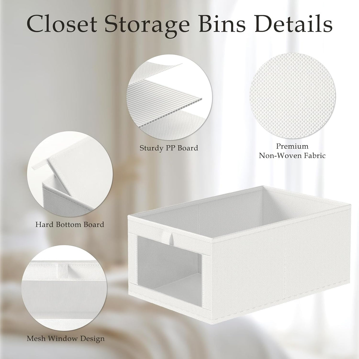 Criusia 6 Pack Linen Closet Organizers and Storage, Large Linen Closet Baskets for Organization