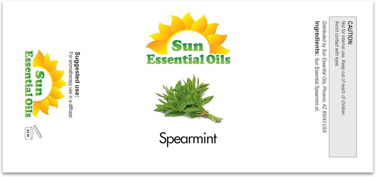 Sun Essential Oils 2oz - Spearmint Essential Oil - 2 Fluid Ounces