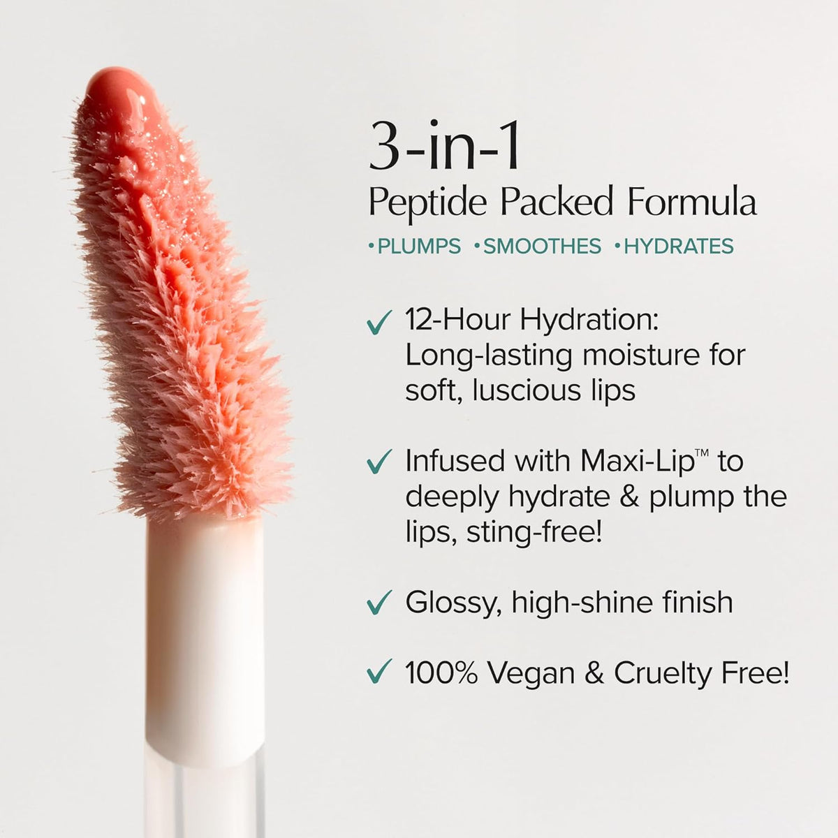 Thrive Causemetics Sheer Strength Lip Plumping Peptide Gloss, Lip Plumper with Vitamin E, Peptides