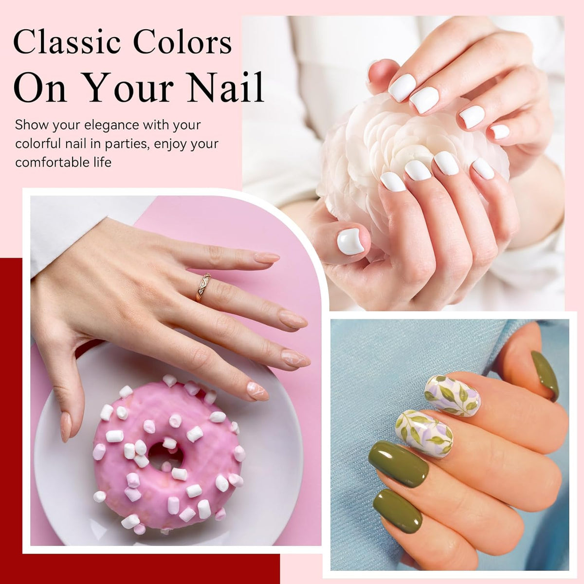 phoenixy Gel Nail Polish 30 PCS Gel Nail Polish Set Dark Color Collection Manicure Set for Women