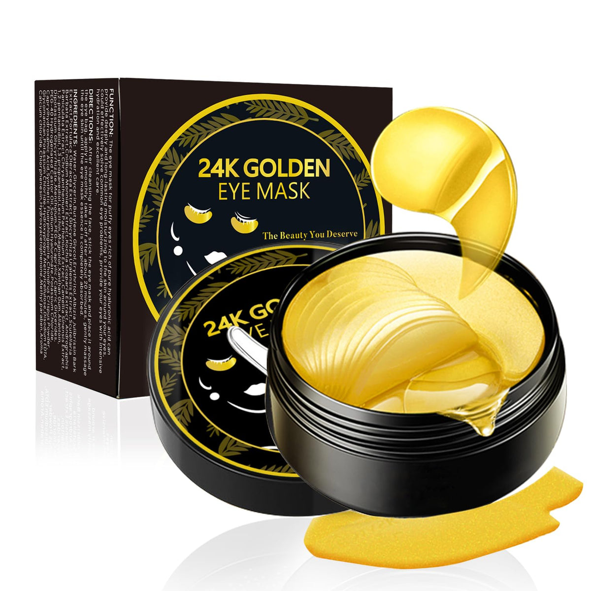 Under Eye Patches, 24K Gold Eye Mask, 60PCS Under Eye Mask, Collagen Gel Pads Patch Treatments for