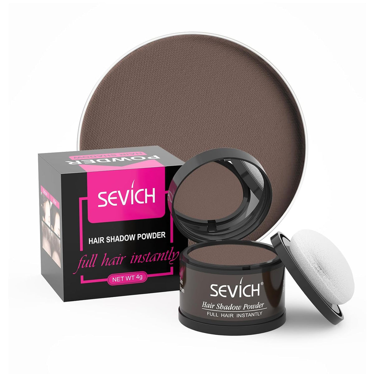SEVICH Instantly Hairline Shadow Hairline Powder, Quick Cover Grey Hair Root Concealer, Eyebrows &