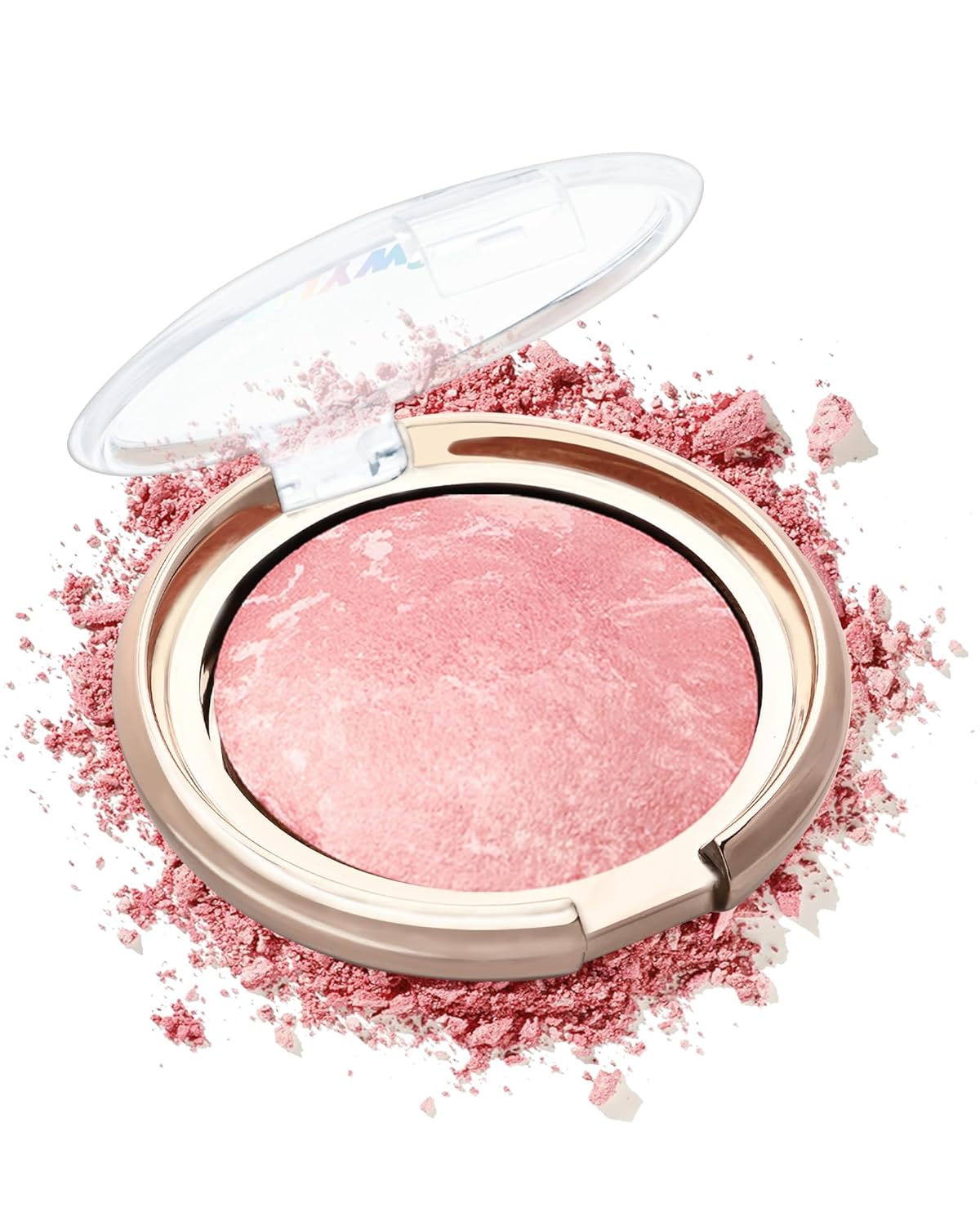 Baked Blush, Lighting Glow Marbleized Blush Powder Palette, Cruelty-Free Powder Blusher, Eyeshadow