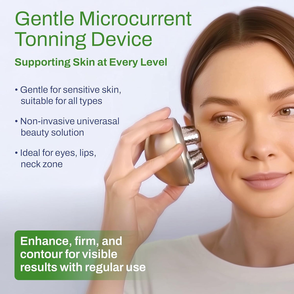 Microcurrent Facial Device, Face Massager Tool, Eye and Neck Massager, Face Roller, Beauty Tools