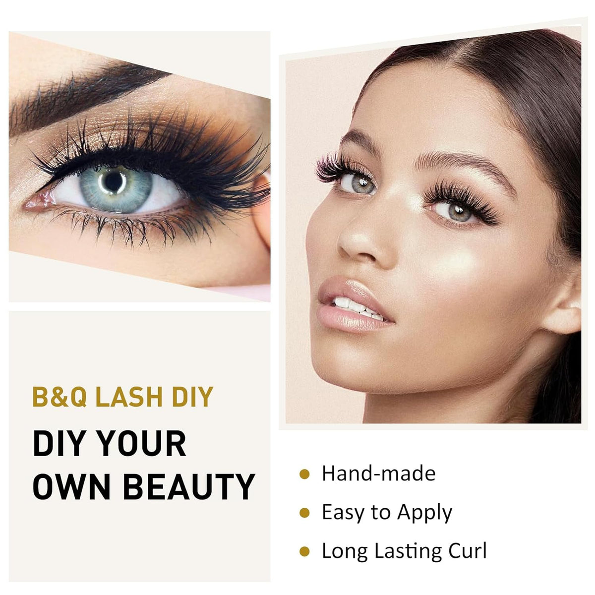 B&Q Lash Clusters Wispy B02, Eyelash Clusters 72PCS Cluster Eyelash Extensions, D Curl Lash Cluster