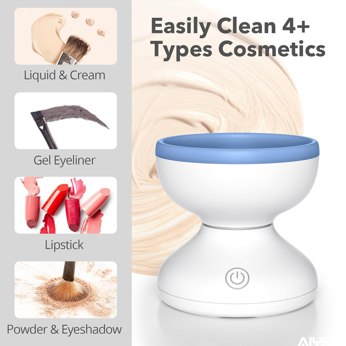 Alyfini Makeup Brush Cleaner Machine - Electric Make up Brushes Cleaner Cleanser Professional Tool