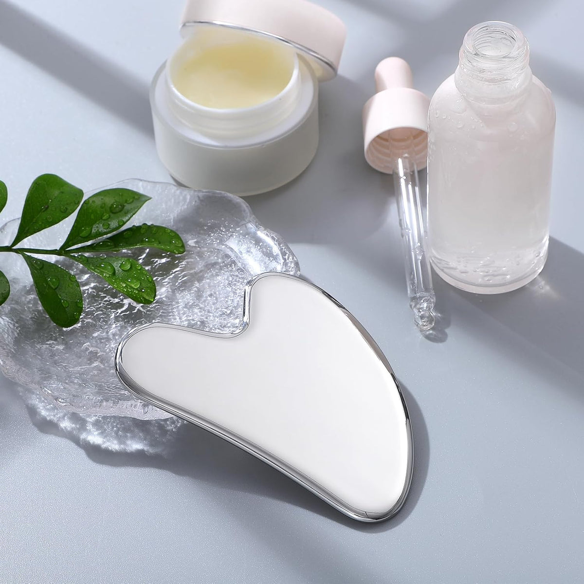 rosenice Gua Sha Facial Tools Stainless Steel Gua Sha for Face Skincare Massage Scraper for Body