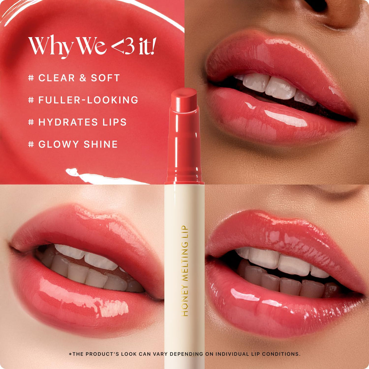 Nature Republic HONEY MELTING LIP (04 POMEGRANATE) SOFT LIP STICK, Hydrating Gloss, Moisturizing