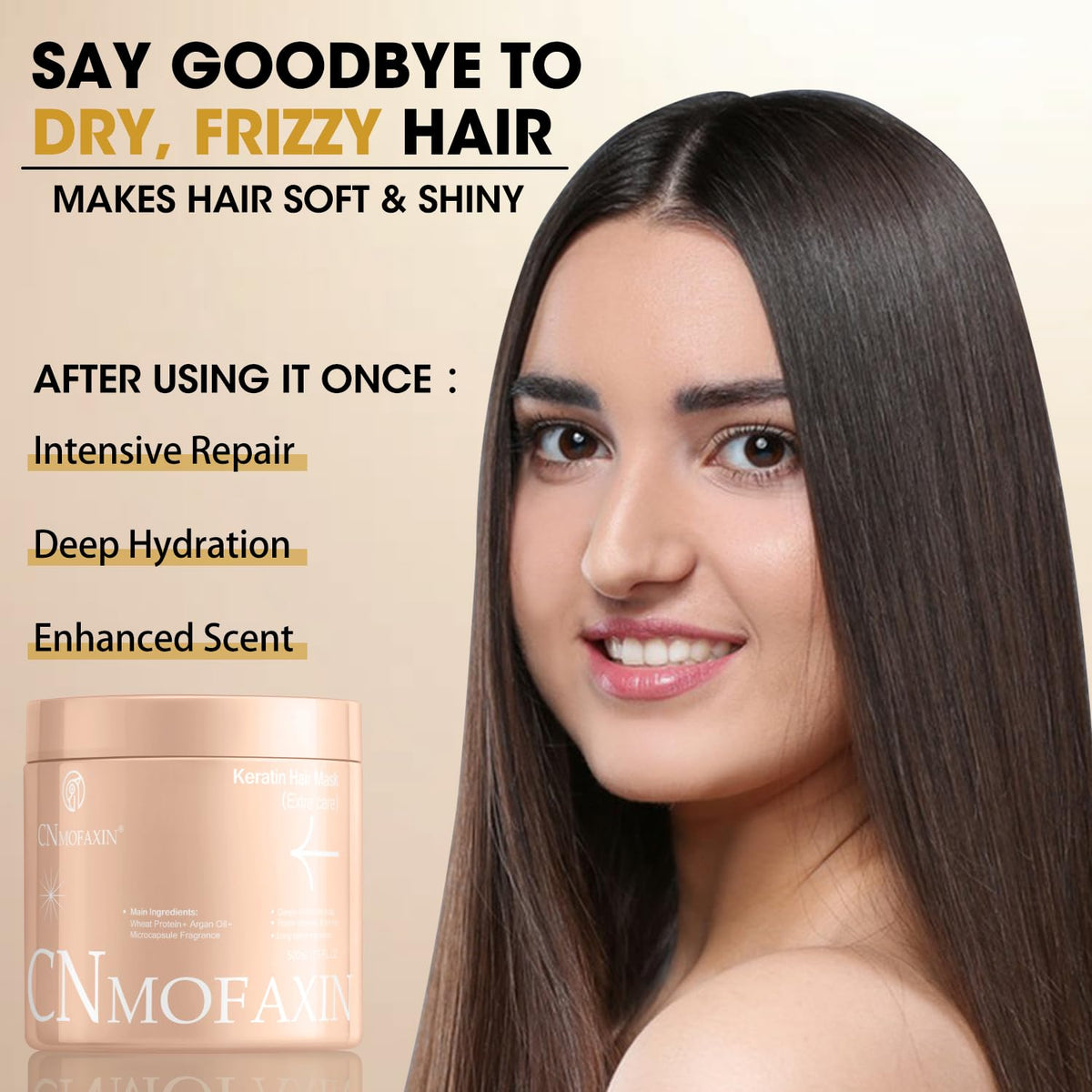 Keratin Hair Mask & Deep Conditioner, Hydrating & Deep Conditioning Repair with Wheat Protein &
