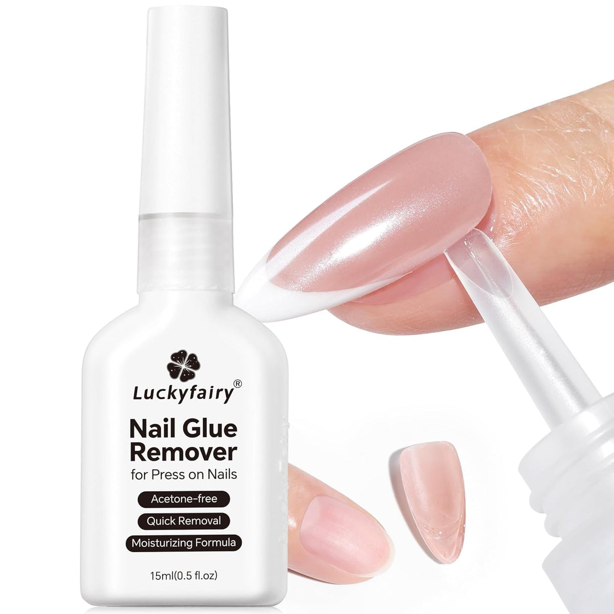 Nail Glue Remover for Press on Nails, 15ml Acetone-free Nail Polish Remover, Multi-Functional Glue