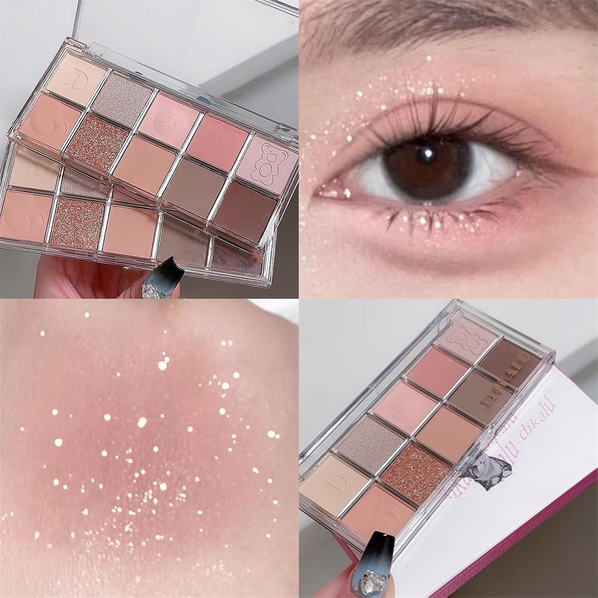 Erinde 10 Colors Eyeshadow Palette Makeup - Matte Shimmer Glitter Eye Shadow, Ultra-Blendable, High