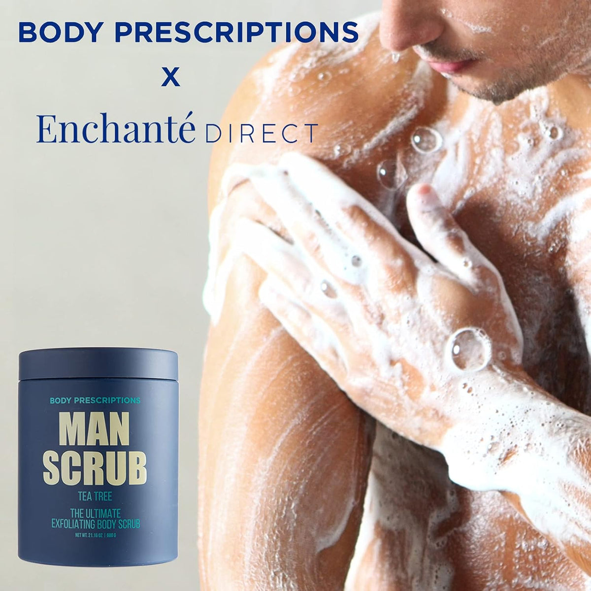Body Prescriptions Men’s Exfoliating Body Scrub – Ultimate Skin Cleansing Wash in Jar with