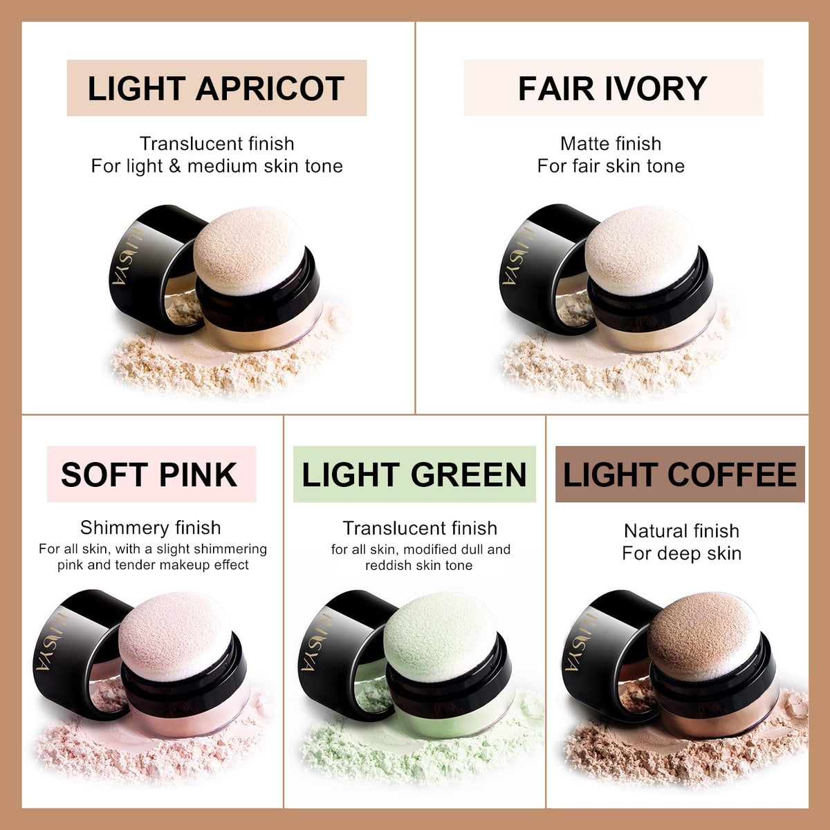 Setting Powder Lightweight Loose Powder Finishing Powder Long-Lasting Face Powder Waterproof with