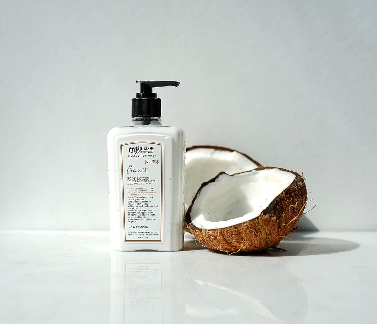 C.O. Bigelow Coconut Body Lotion, Village Perfumer Moisturizing Body Lotion with Aloe Vera, Borage