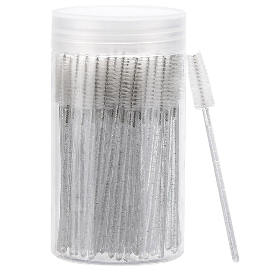 100 Pcs Disposable Mascara Wands, Crystal Eyebrow Spoolies Brush for Eyelash Extensions, Lash