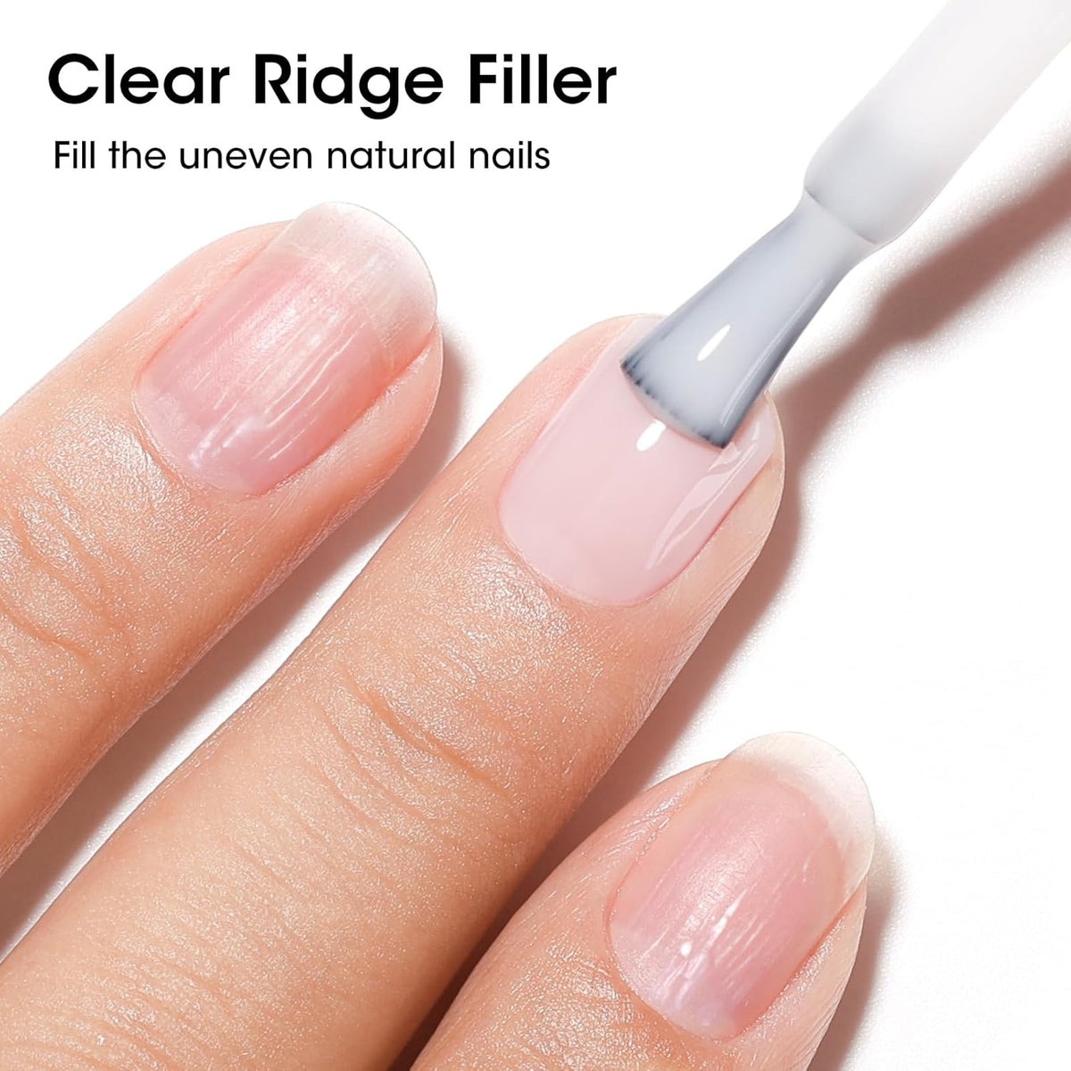 Gellen 4-In-1 Illuminating Nail Concealer Base Coat Polish Milky White, Nail Strengthener Ridge