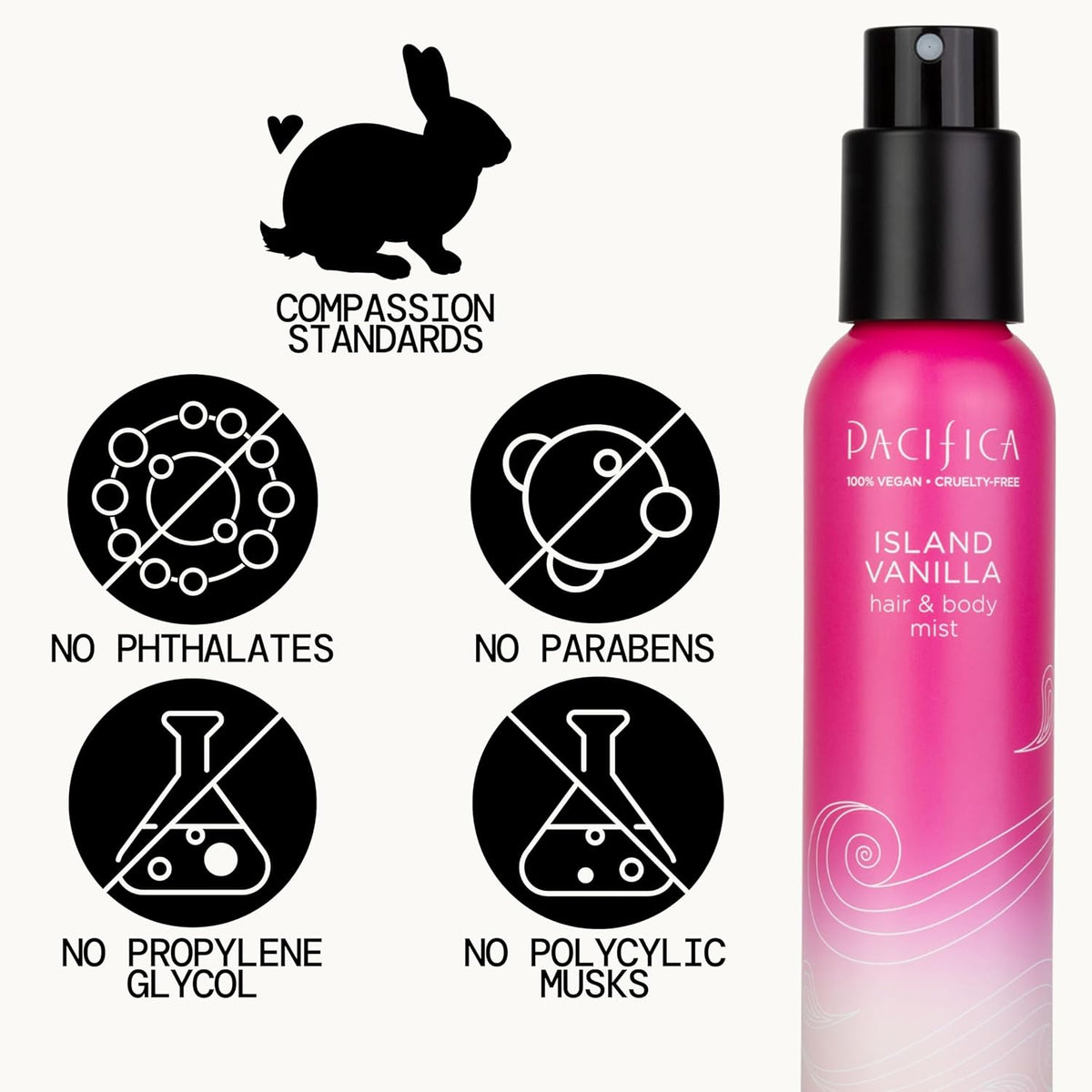 Pacifica Hair Mist Perfume & Full Body Spray for Women - Island Vanilla Body Mist Fragrance