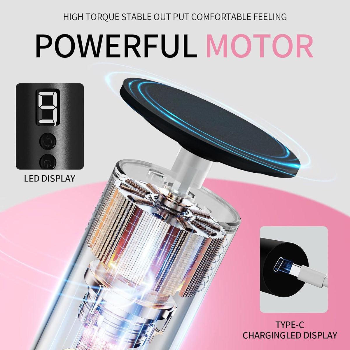 Powerful Electric Foot File & Callus Remover - Over 1-Hour Continuous Use, 360° Rotating Grinder