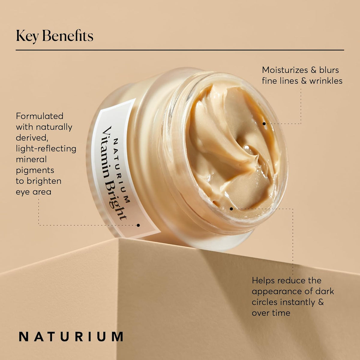 Naturium Vitamin Bright Illuminating Eye Cream, Under Eye Repair Cream for Dark Circles, with