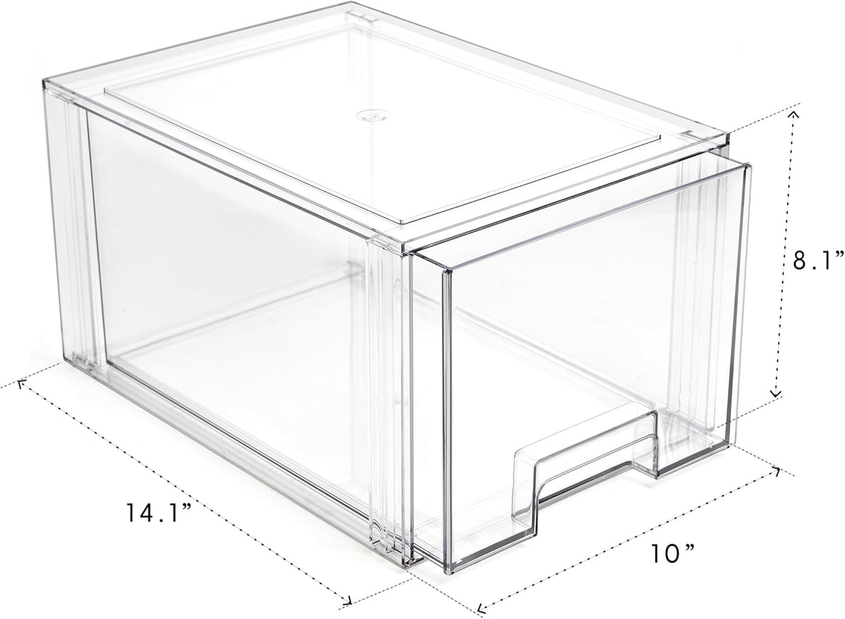 BINO | Stackable Storage Drawers, Tall Large - Clear | THE CRATE COLLECTION | Storage Bins With
