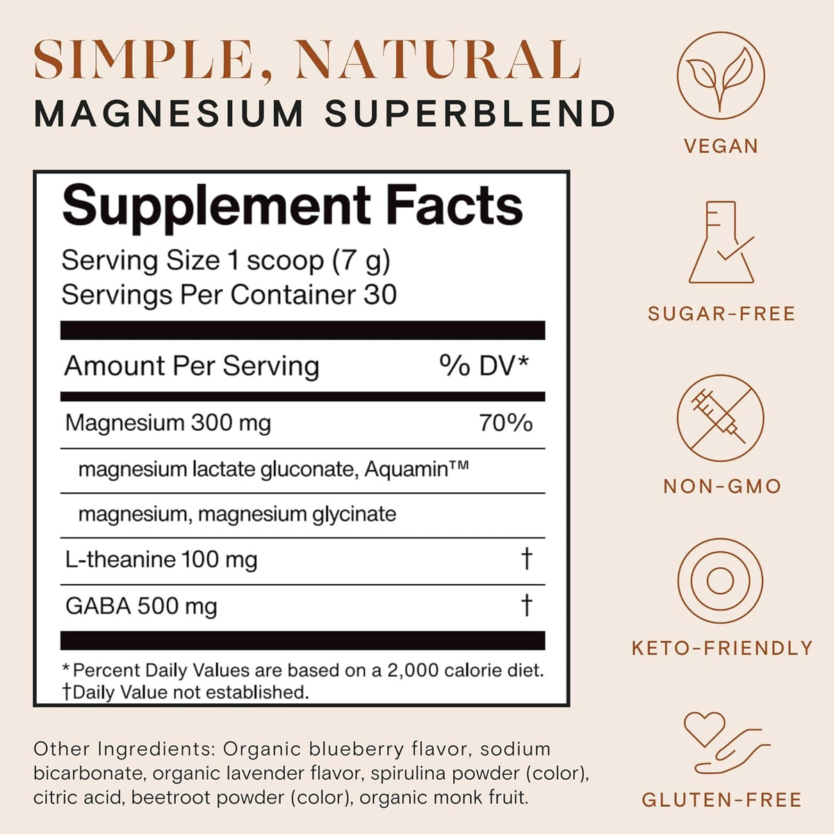 mellö Magnesium Supplement Superblend Powder - Magnesium Glycinate with L-Theanine, GABA, and 70