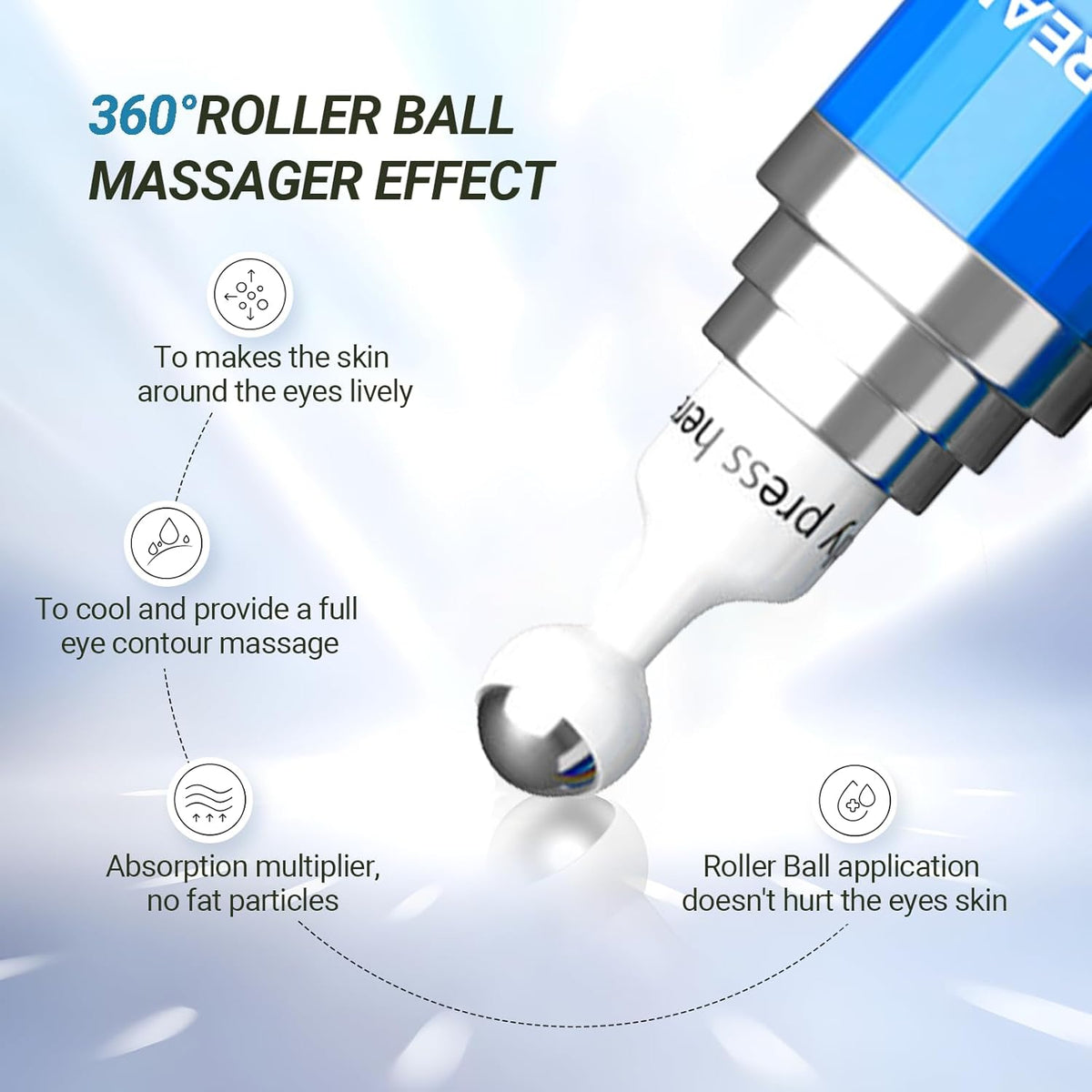 Eye Cream with 5% Caffeine Hyaluronic Acid for Puffy, Fine Lines, Dark Circles and Wrinkles, Under