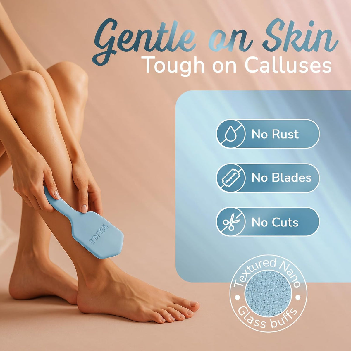 Silicone Foot Callus Remover - Nano Glass Foot File for Dead Skin and Cracked Heels - Callus