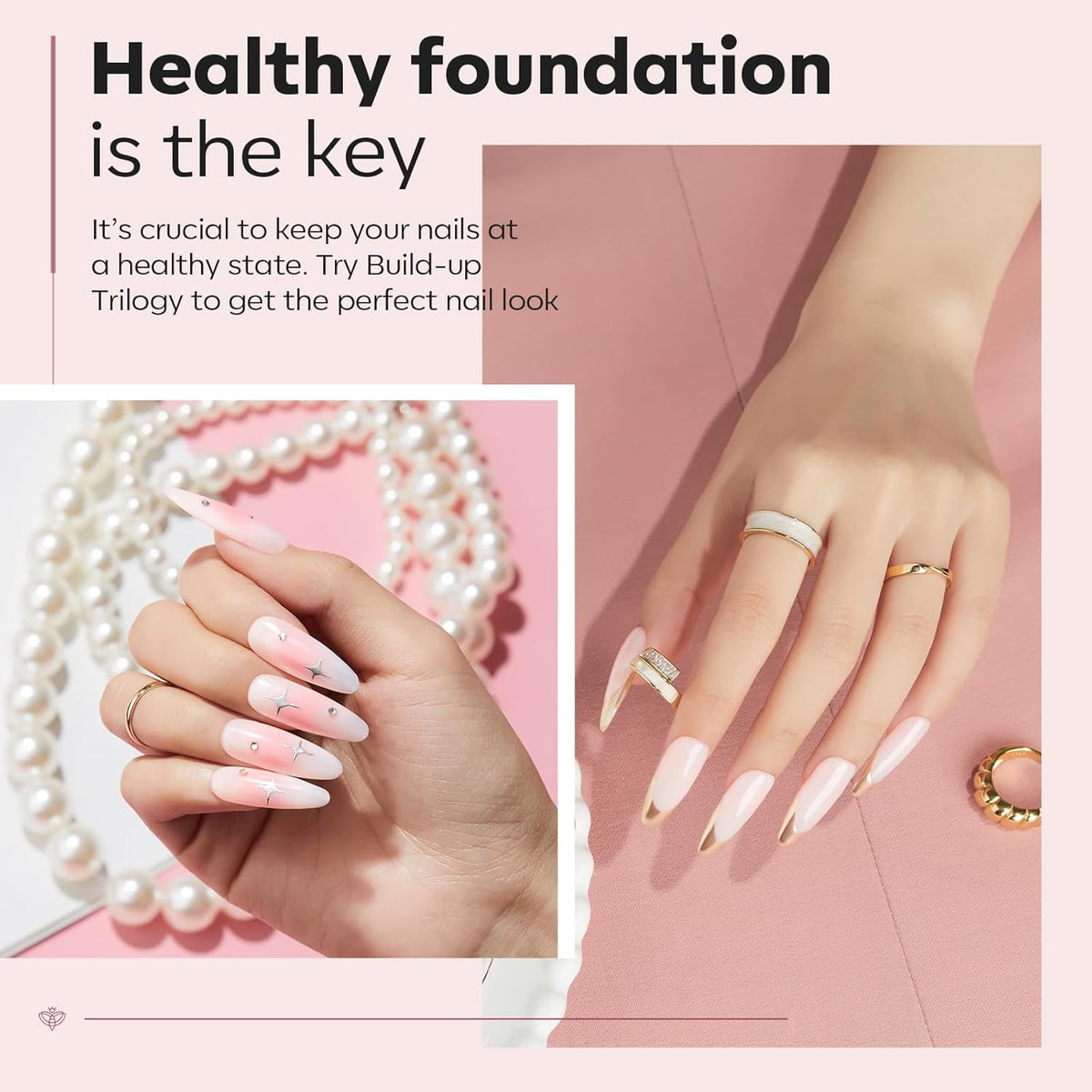 modelones Top Coat with Builder Nail Gel, Nude Pink Color Builder Top Nail Kit for Apex Building